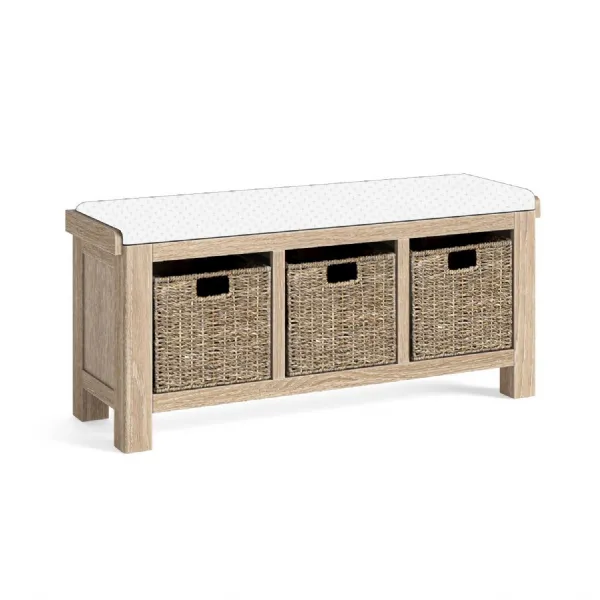 Storage Bench Without Cushion White Wash