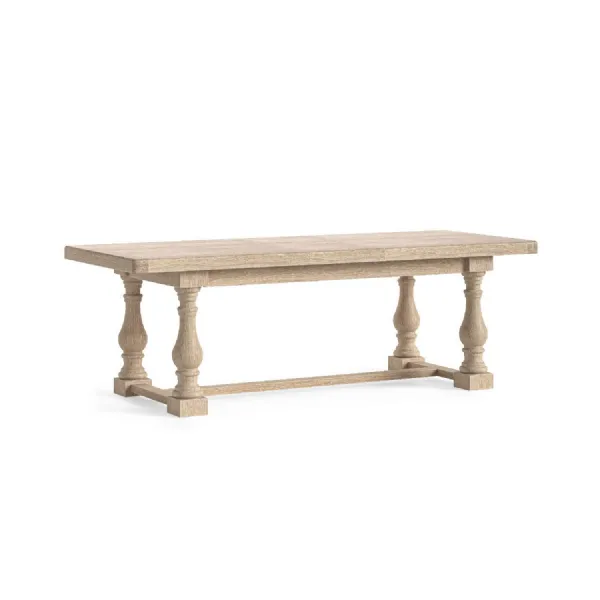 White Wash Large Extending Trestle Dining Table 200 to 245cm