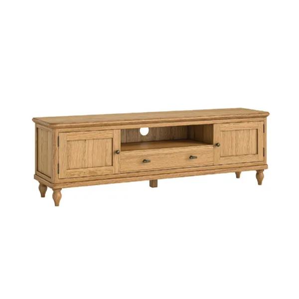 Waxed Oak 2 Door 1 Drawer Large TV Media Entertainment Unit