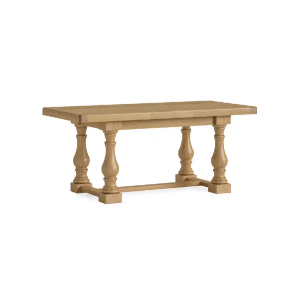 Natural Wood Extending Trestle Dining Table 140 to 185cm