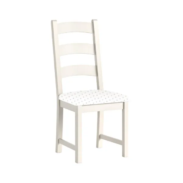 Coconut Milk Wood Ladder Back Dining Chair without Cushion