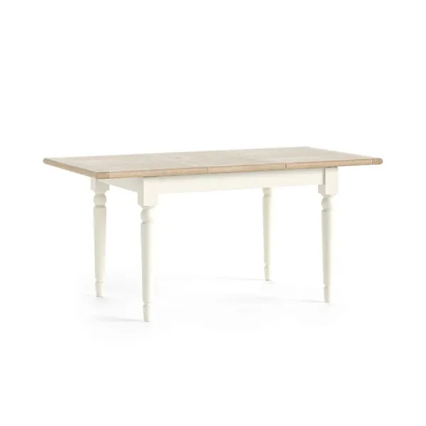 Coconut Milk Wood Large Extendable Dining Table 120 to 165cm
