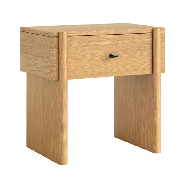 Natural Wood Lamp Table with Drawer