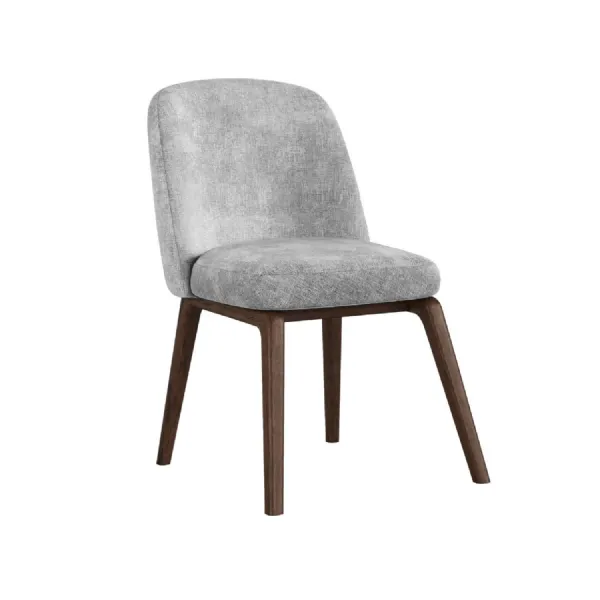 Light Grey Upholstered Dining Chair Dark Wood Framed