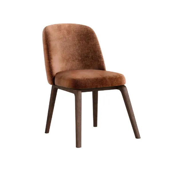 Rustic Brown Upholstered Dining Chair Dark Wood Framed