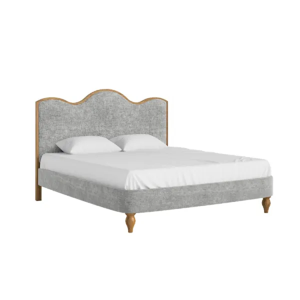 Grey Fabric 6ft Super King Size Bed Sculpted Headboard
