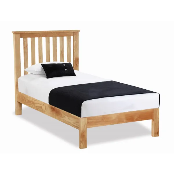 Natural Wood 3ft Low Bed Slatted Headboard and Footboard