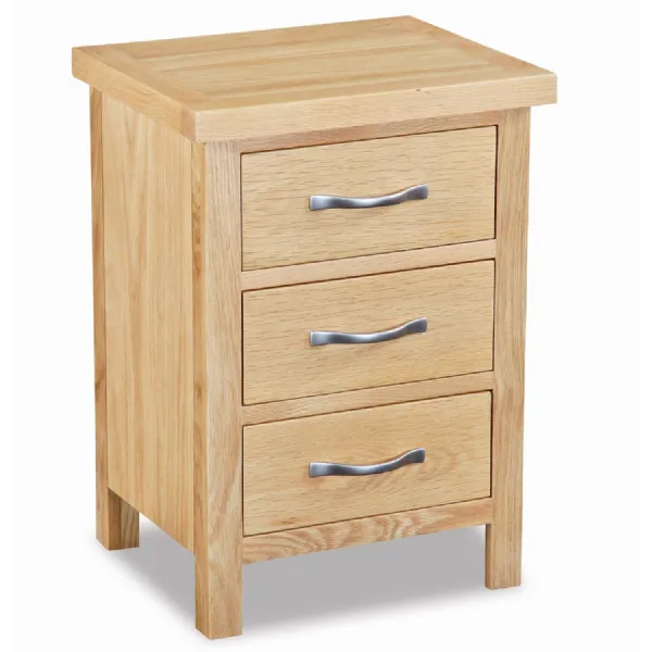 Light Oak 3 Drawer Bedside Cabinet