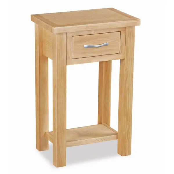 Natural Wood 1 Drawer Telephone Table with Lower Shelf