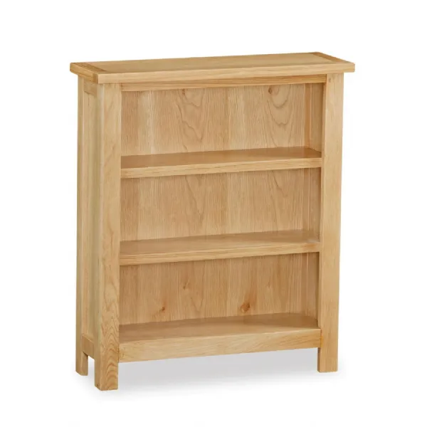 Natural Oak 3 Tier Low Open Bookcase