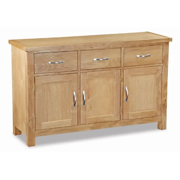 Natural Wood 3 Door 3 Drawer Large Sideboard
