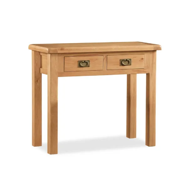 Rustic Waxed Oak 2 Drawer Dressing Table