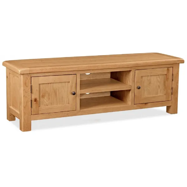 Rustic Oak 2 Door Extra Large TV Media Entertainment Unit