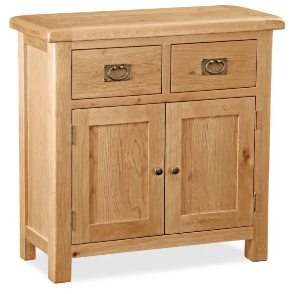 Rustic Oak 2 Door 2 Drawer Mini Sideboard