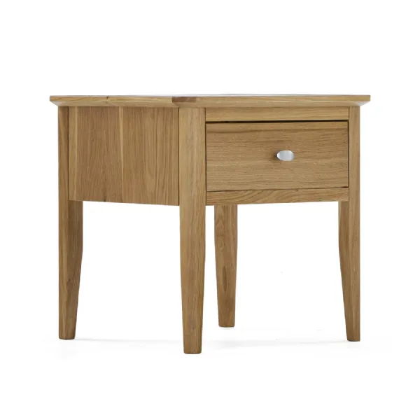 Lacquered Oak Square Lamp Table with Drawer