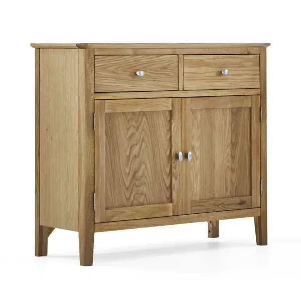 Lacquered Oak 2 Door 2 Drawer Small Sideboard