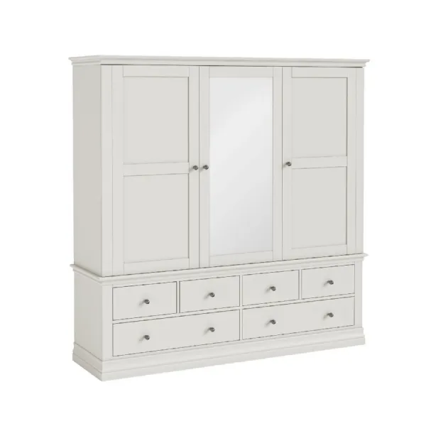 Triple Wardrobe 6 Drawer Cotton