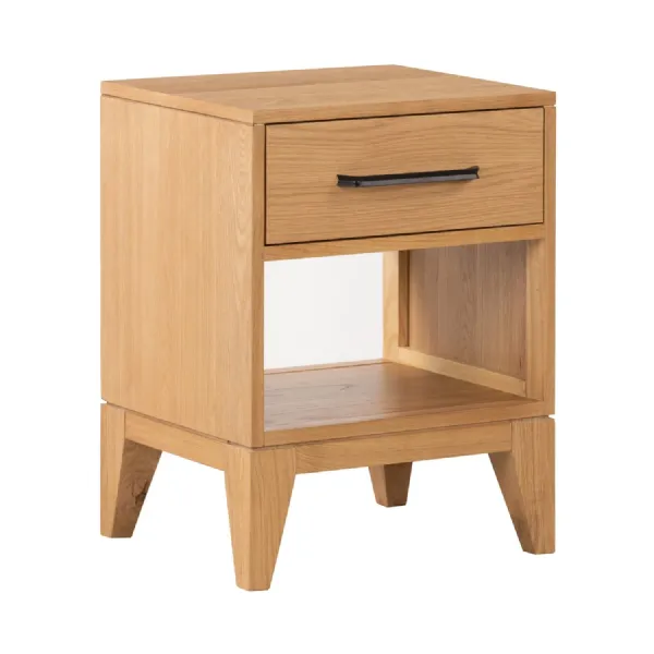 Oak 1 Drawer Small Bedside Table Nightstand Starburst Base