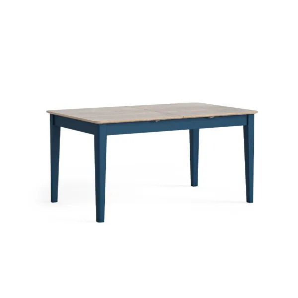 Blue Wood Large Extending Dining Table Oak Top 150 to 200cm