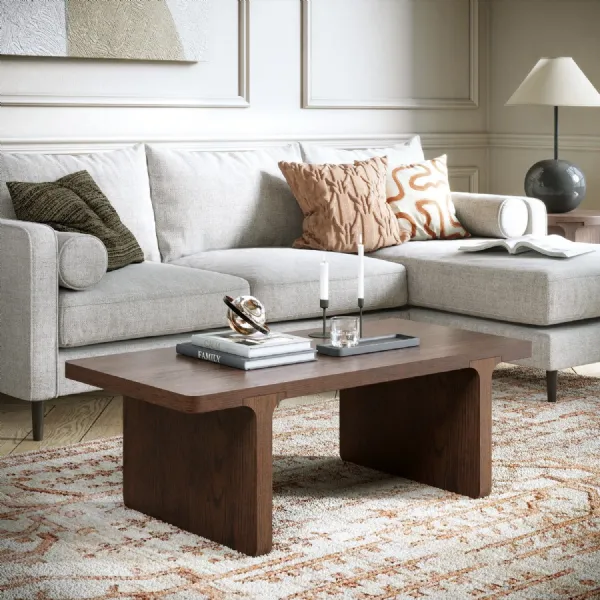 Sandblasted Dark Oak Coffee Table Panel Legs