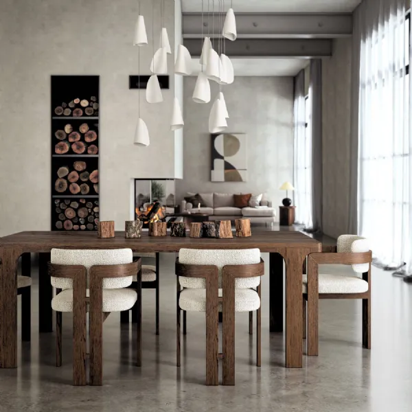 Sandblasted Dark Wood 180cm Large Rectangular Dining Table