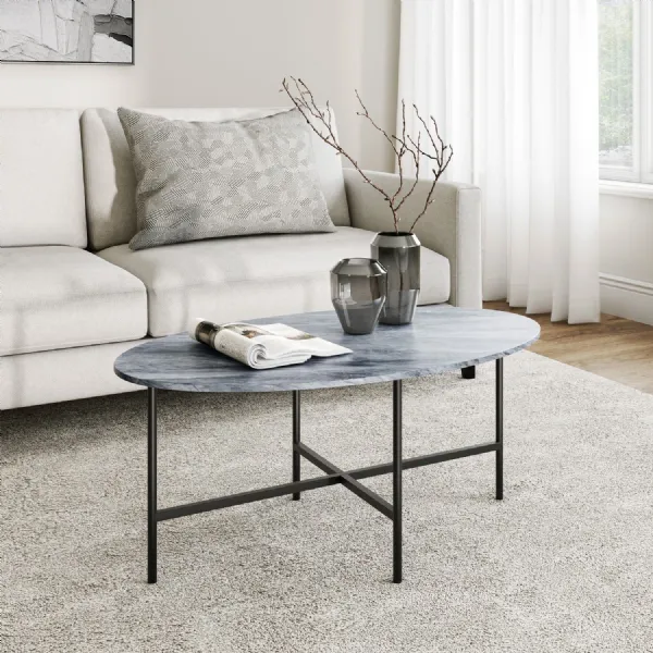 OVAL COFFEE GREY BASE GREY MARBLE