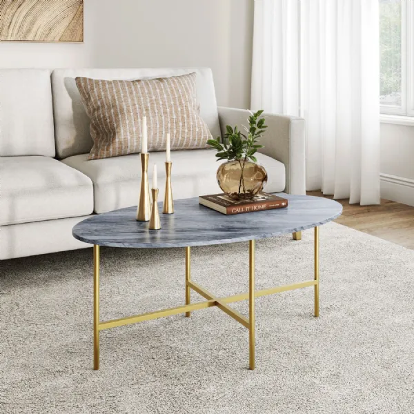 OVAL COFFEE GOLD BASE GREY MABLE