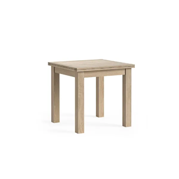 White Wash Oak Large Flip Top Dining Table 80 to 160cm