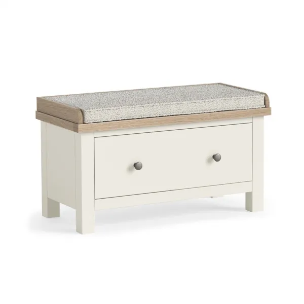 Coconut Wood 1 Drawer Hallway Bench Oak Top and Cushion Seat