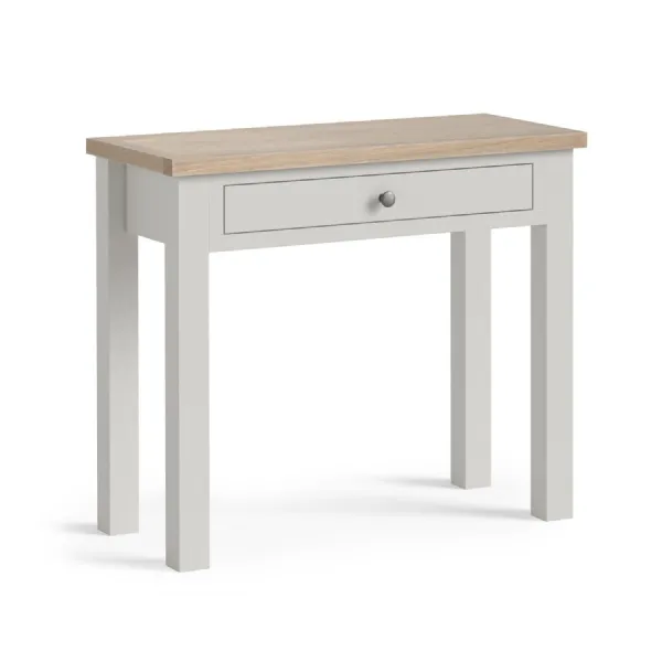 Grey Wood Writing Desk Dressing Table Oak Top with Drawer