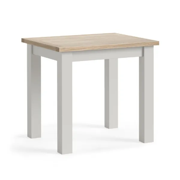 Light Grey Wood Square Bistro Table Oak Top