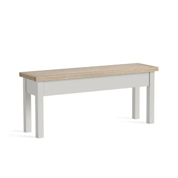 Light Grey Wood Hallway Storage Bench Oak Top