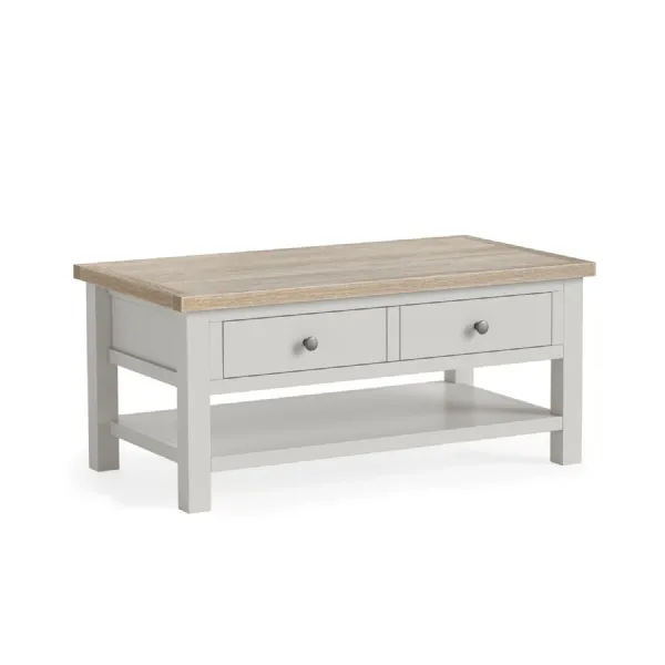 COFFEE TABLE WITH SHELF Light Grey