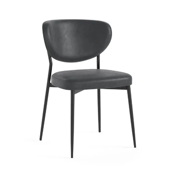 LOLA CHAIR Charcoal PU BROWN