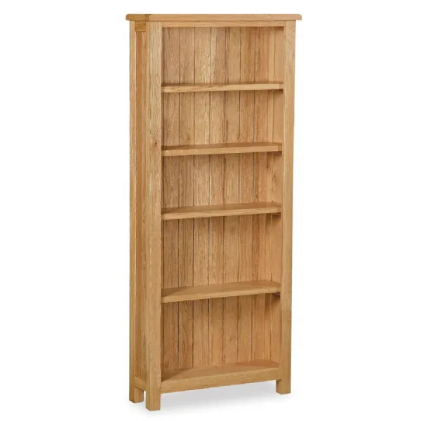 Oak 5 Tier Large Open Bookcase