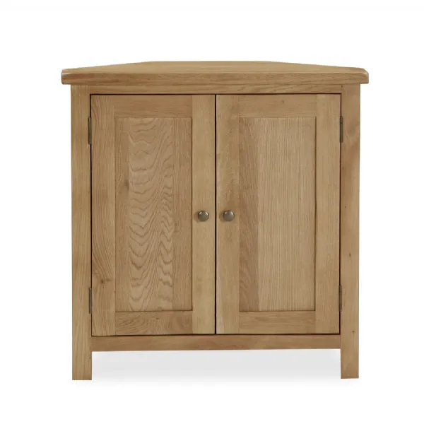Oak 2 Door Corner Cupboard Compact Design