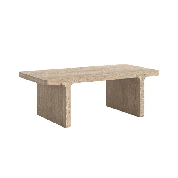 White Wash Wood Coffee Table Panel Legs