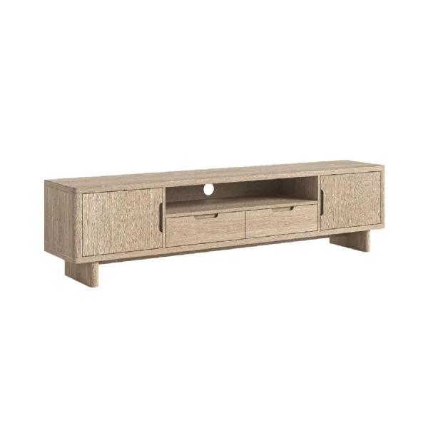 Light Oak 2 Door 2 Drawer Extra Wide TV Entertainment Unit