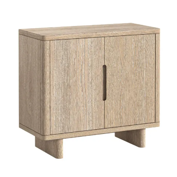 Light Oak 2 Door Shoe Cabinet Handless Design