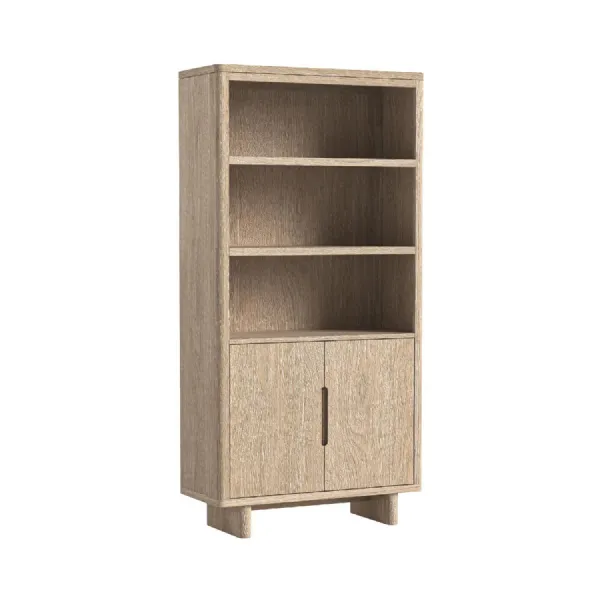 Sandblasted Oak 2 Door Open Display Cabinet