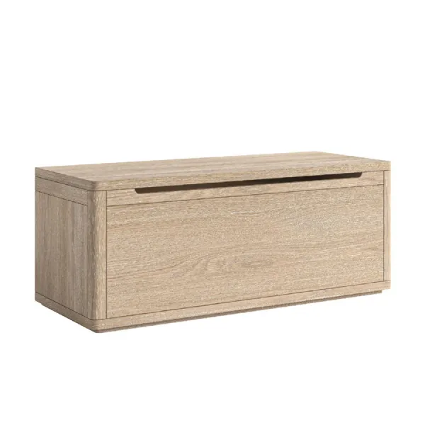 White Wash Wood Blanket Box with Lid