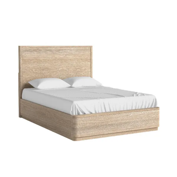 Natural Oak 4ft6 Double Bed Solid Headboard