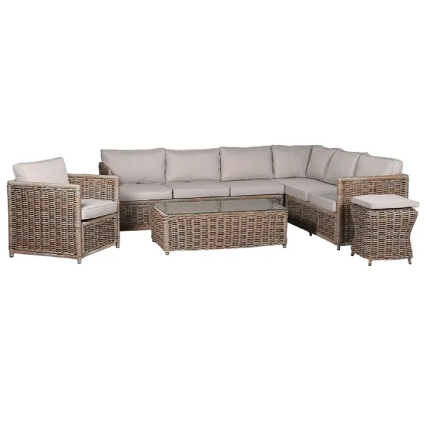 Solana Aluminium Rattan Set with Cushions
