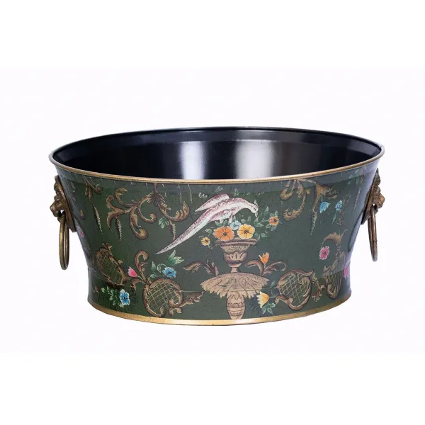Green Fountain Design Round Bowl with Handles
