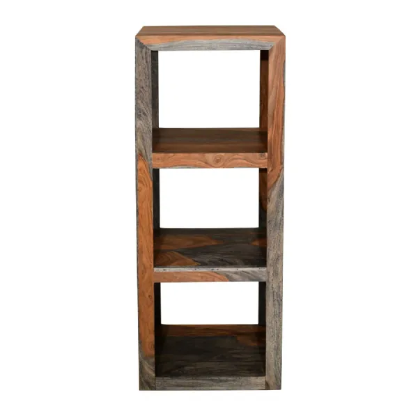 Modern Two Tone Sheesham Wood 3 Cube Bookcase