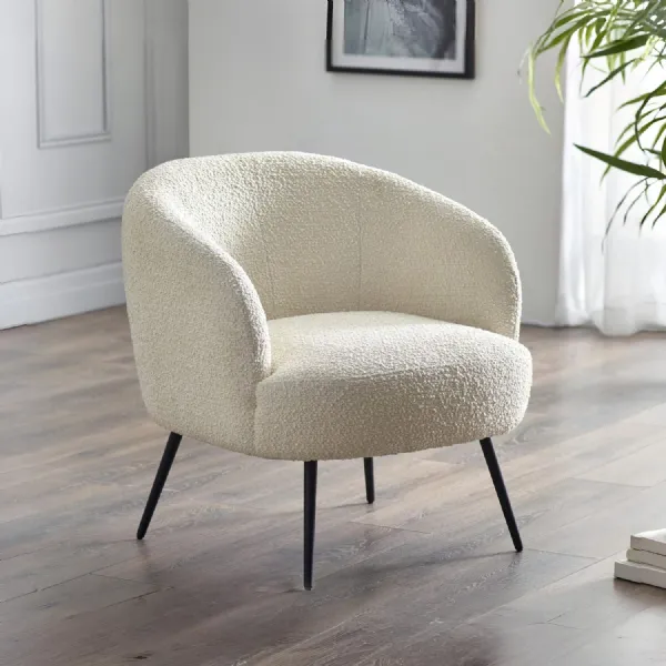 Gigi Boucle Accent Chair Ivory