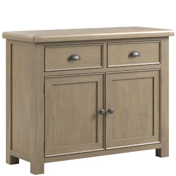 Farmhouse Style Solid Oak Wood 2 Door 2 Drawer Standard Sideboard
