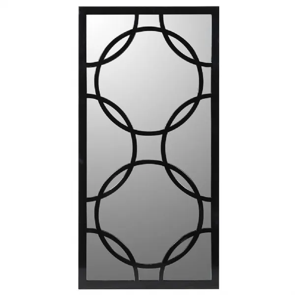 Blk Circle In Rect Mirror