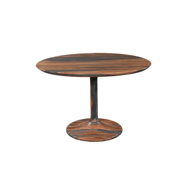 Modern Sheesham Wood 2 Seater Round Dining Table