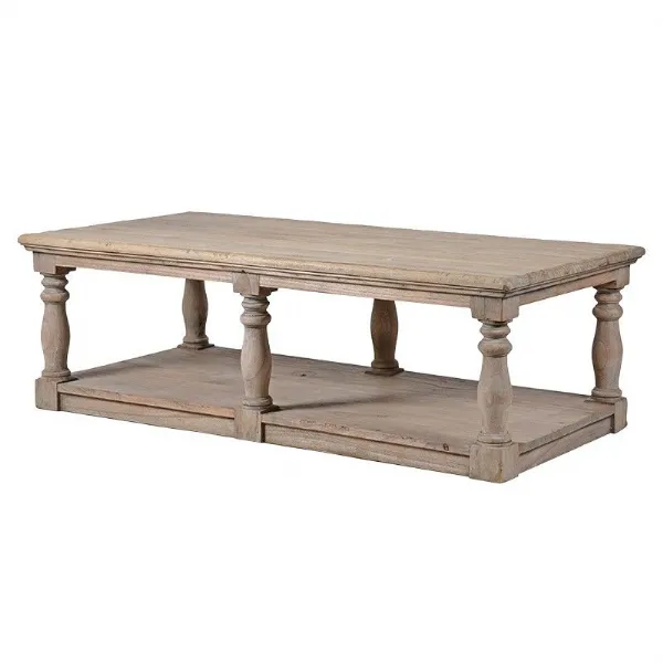 Reclaimed Stripped Weathered Pine Large Rectangular Coffee Table 170 x 69.5cm